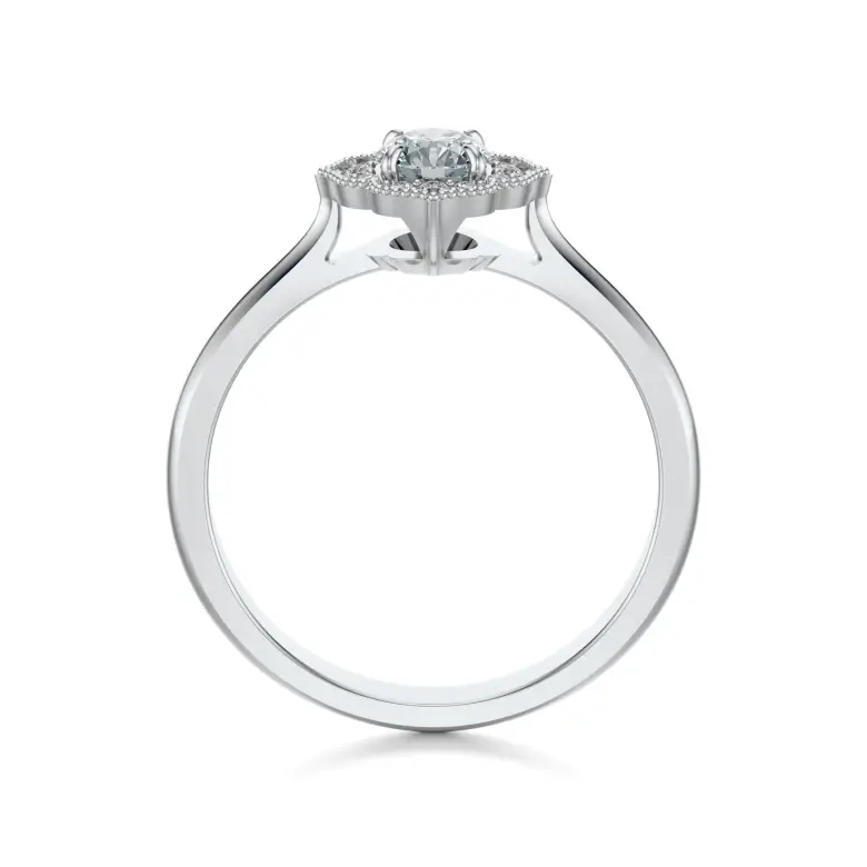 Pierścionek białe złoto z diamentami